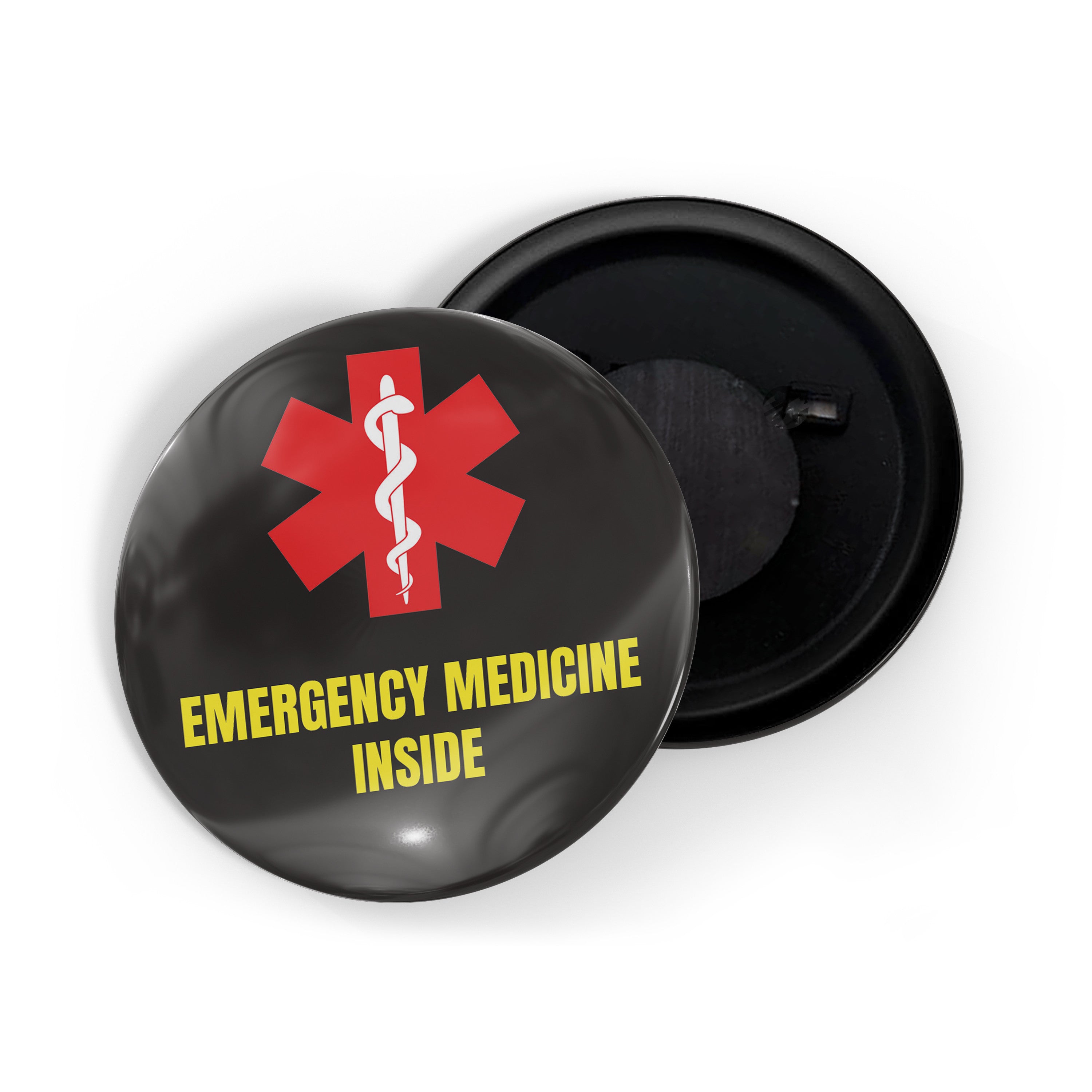 dhcrafts Fridge Magnet Black Emergency Medicine Inside Glossy Finish Design Pack of 1 (58mm)